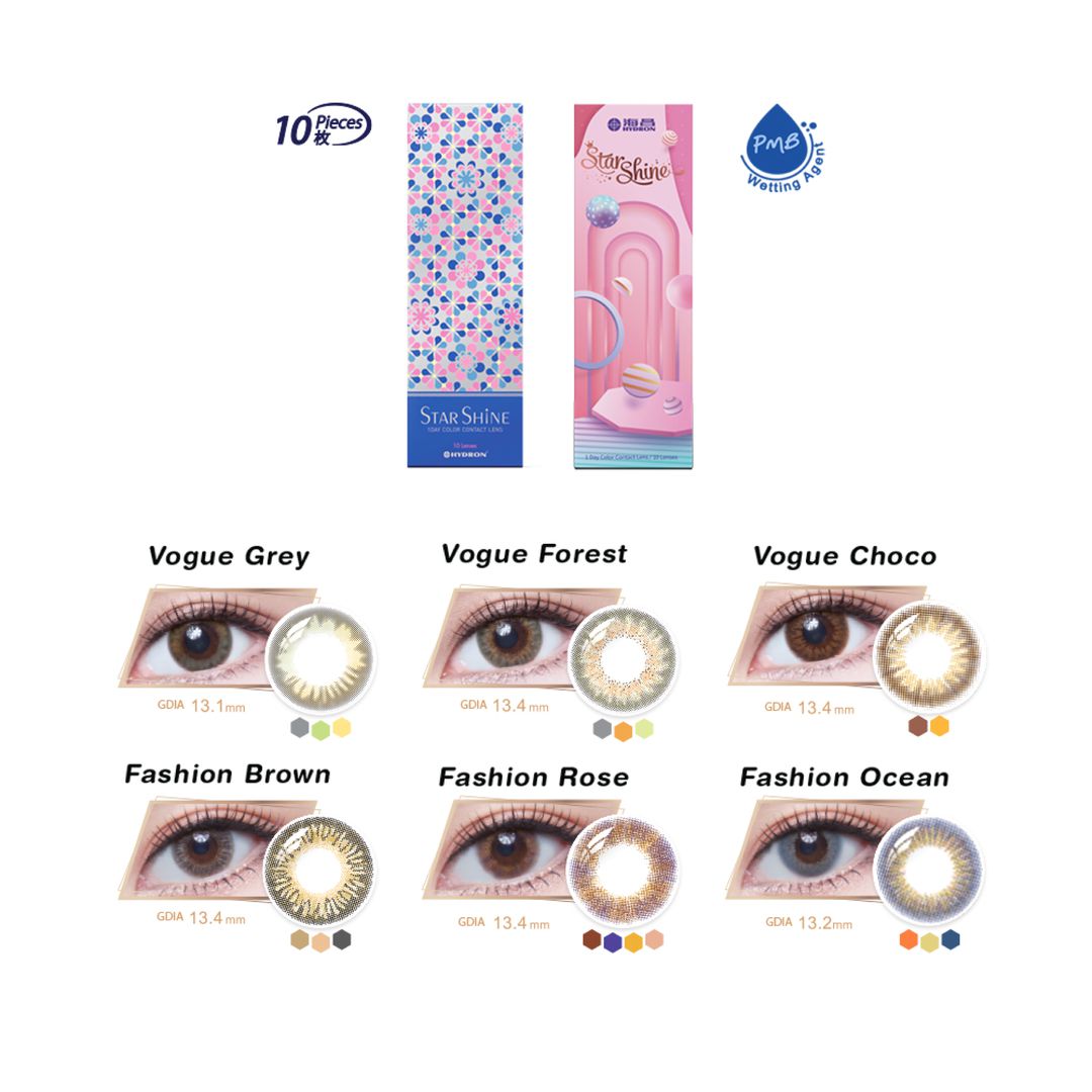 Fashion Rose-Star Shine 1 Day Color Contact Lenses 10pcs