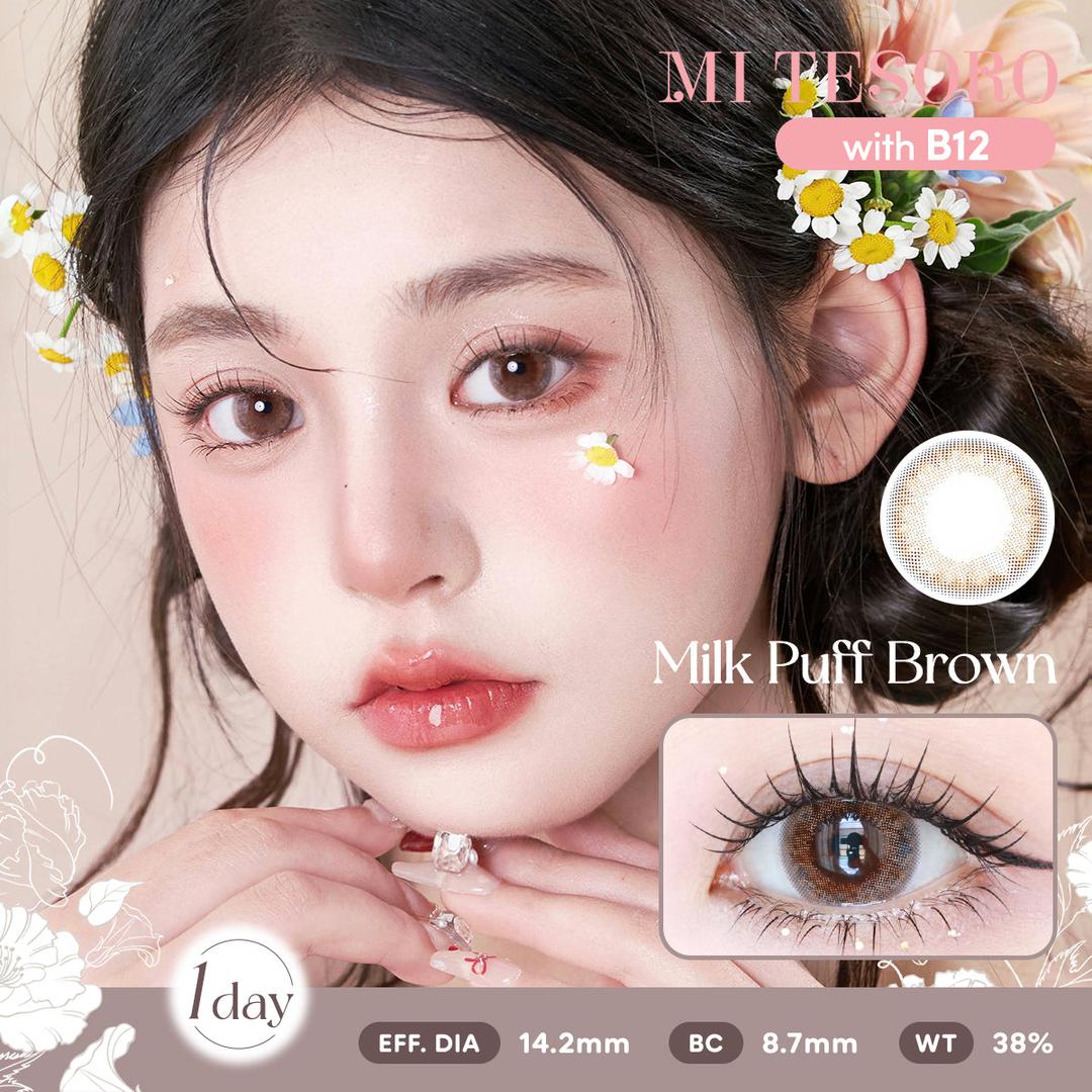 (Trial Pack)Milk Puff Brown-Mi Tesoro 1 Day Color Con 2pcs