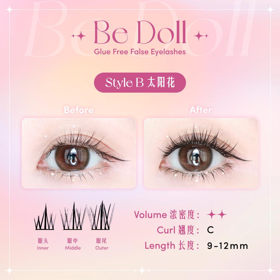 Be Doll Glue free False Eyelashes - Style B 太阳花